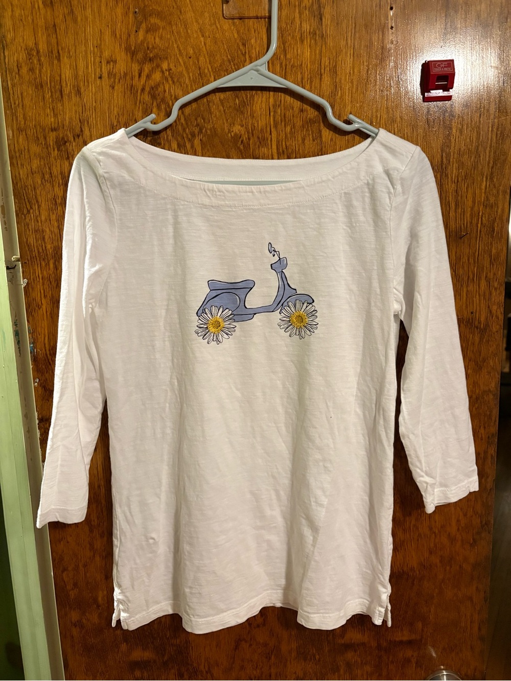 LOFT White Tee with Light Blue Scooter Graphic